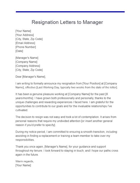 how to send resignation letter to manager