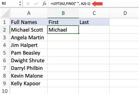 how to separate names in excel with comma