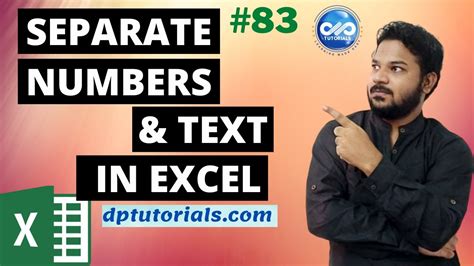 how to separate numbers from text in excel youtube