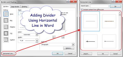 how to separate sections in word with a line