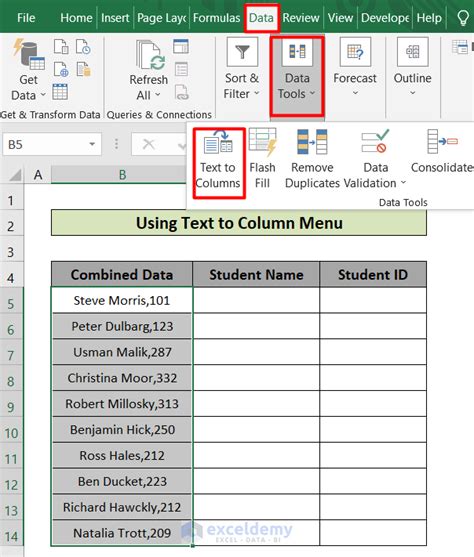 how to separate text and numbers in excel 2016