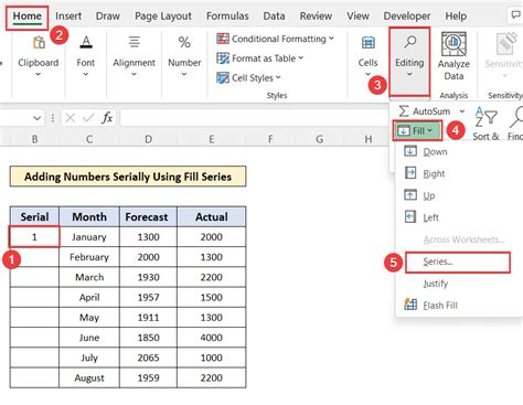 how to set 1 2 3 in excel
