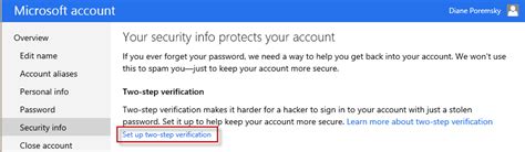 how to set 2 factor authentication on hotmail