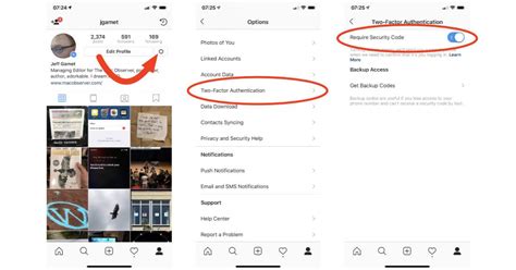 how to set 2 factor authentication on instagram