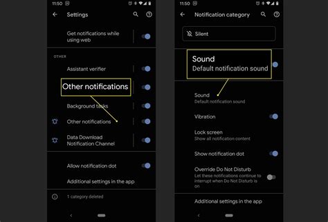 how to set a different notification sound for text messages on android