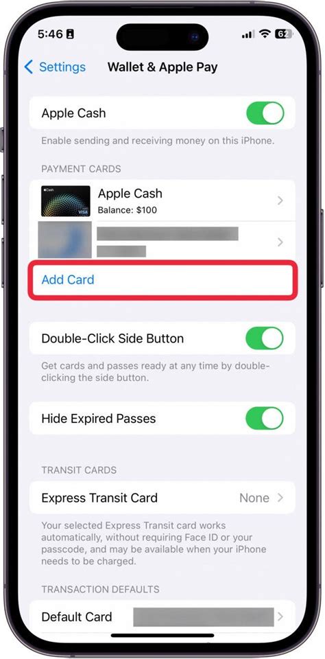 how to set a new default card on apple pay