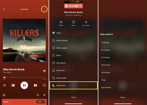 how to set a sleep timer on spotify iphone