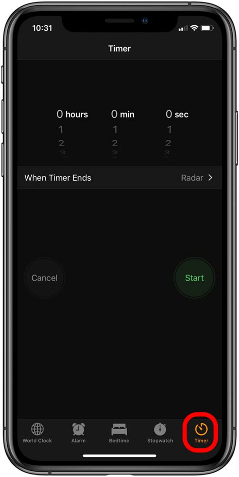 how to set a timer on a video iphone