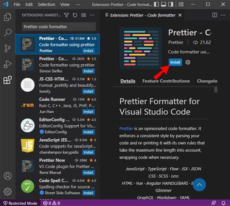 how to set auto format in visual studio code