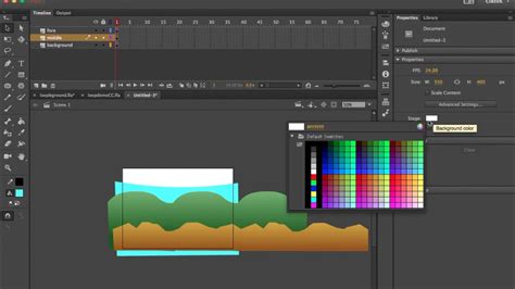 how to set background color in adobe animate