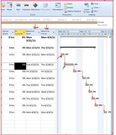 how to set baseline 2 in ms project