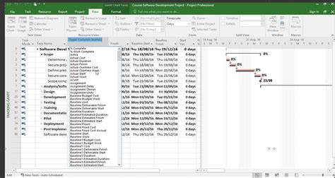 how to set baseline in ms project 2007