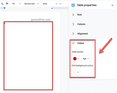 how to set borders on google docs
