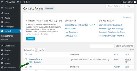 how to set contact form in wordpress