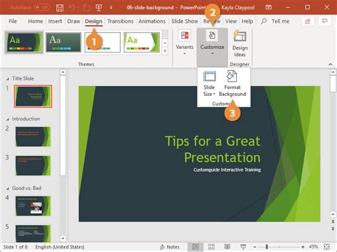 how to set custom background in ppt