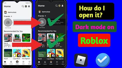 how to set dark mode in roblox mobile