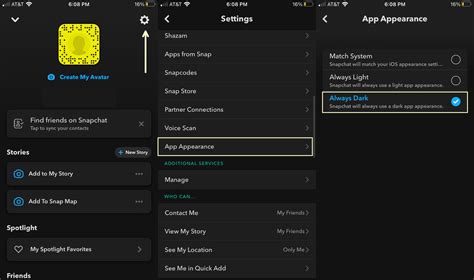 how to set dark mode on snapchat android