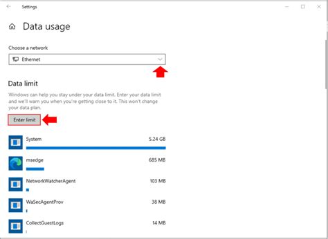 how to set data usage