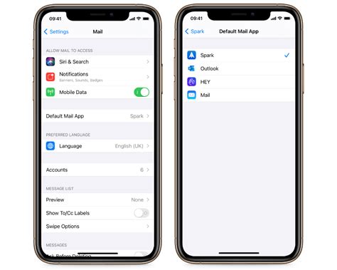 how to set default email on iphone 14