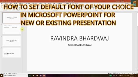 how to set default font in powerpoint 2019