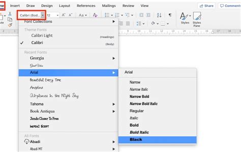 how to set default font in wordpad