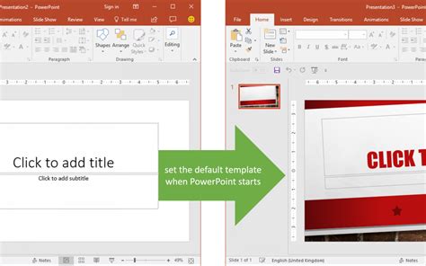 how to set default layout in powerpoint