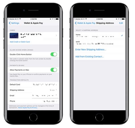 how to set default payment on iphone