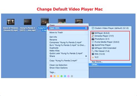 how to set default video player mac