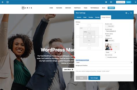 how to set fixed background image in wordpress