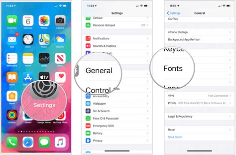 how to set font on iphone 13