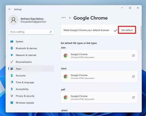 how to set google chrome as default search engine in windows 11