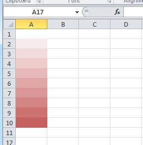 how to set gradient color in excel