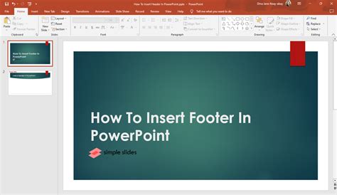 how to set header footer in ppt