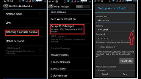 how to set hotspot password on android phone