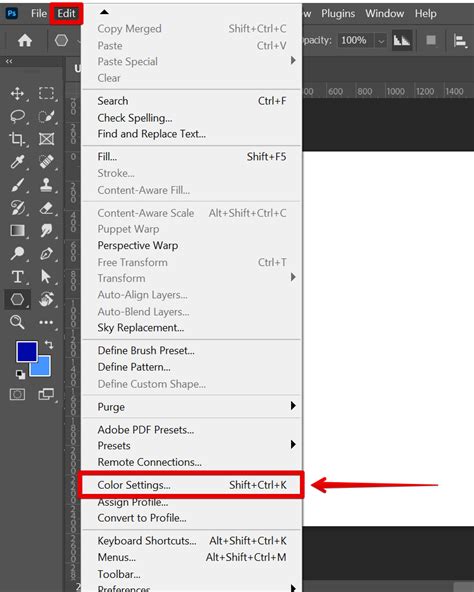 how to set icc profile in photoshop