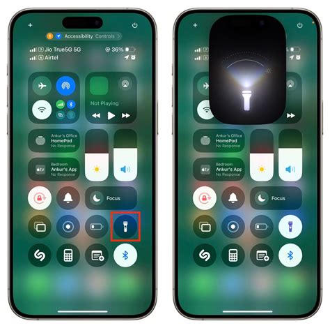 how to set iphone torch light