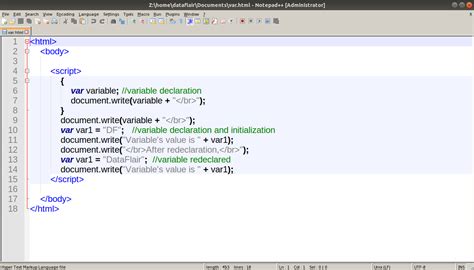 how to set javascript variable value in html