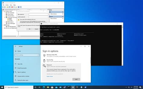 how to set local administrator password in windows 10