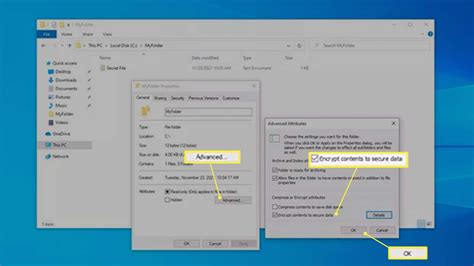 how to set lock for folder in windows 10