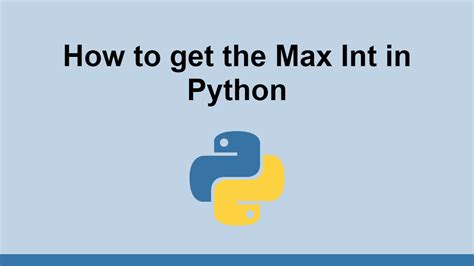 how to set max int in python