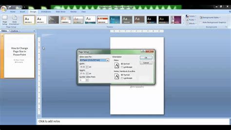 how to set page dimensions in powerpoint