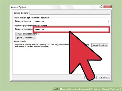 how to set password for files in windows 7