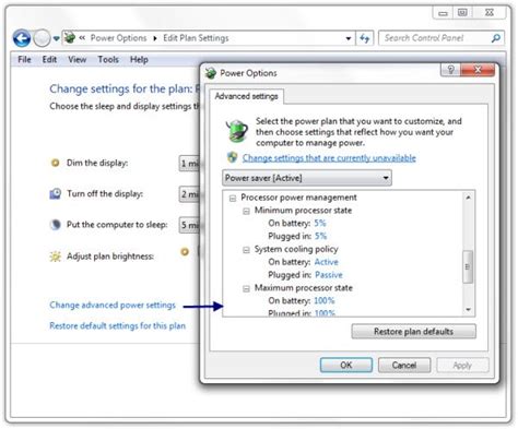 how to set processor power management
