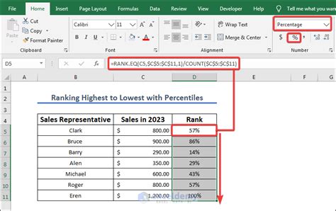 how to set ranking in excel