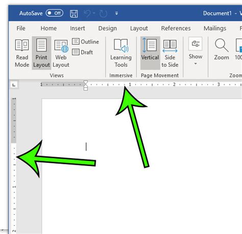 how to set ruler on microsoft word