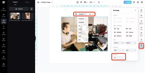 how to set size in capcut