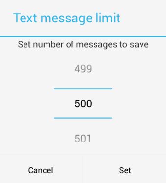how to set text message limit on android phone