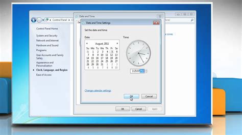 how to set time and date automatically in windows 7