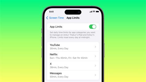 how to set time limit on youtube on iphone
