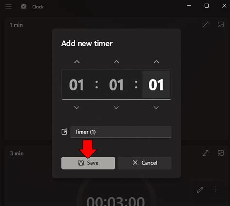 how to set timer in video